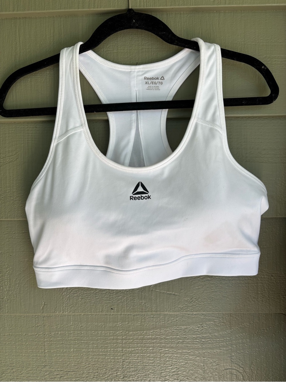 Reebok White Racerback Medium-Support Sports Bra